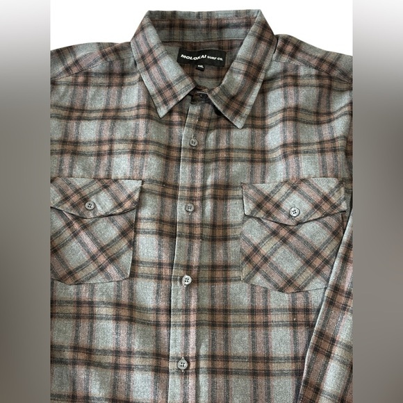 Men's XXL Plaid Flannel Shirt Gray Brown Grunge Workwear Lumberjack Cabincore - Picture 6 of 11